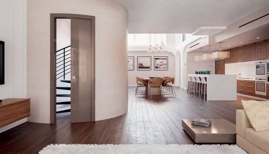  Contre-châssis Scrigno pour porte coulissante de forme courbe | Orbitale - SCRIGNO 