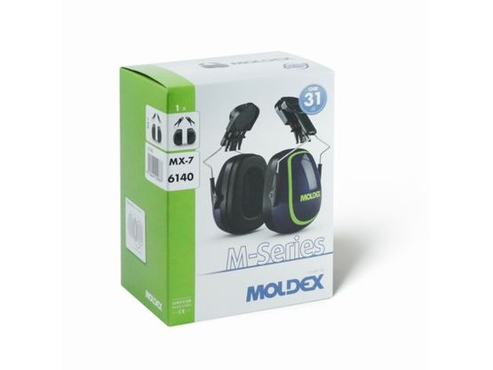 Coquilles anti-bruit MX-7 sur casque SNR : 31 dB  - produit présenté par MOLDEX METRIC