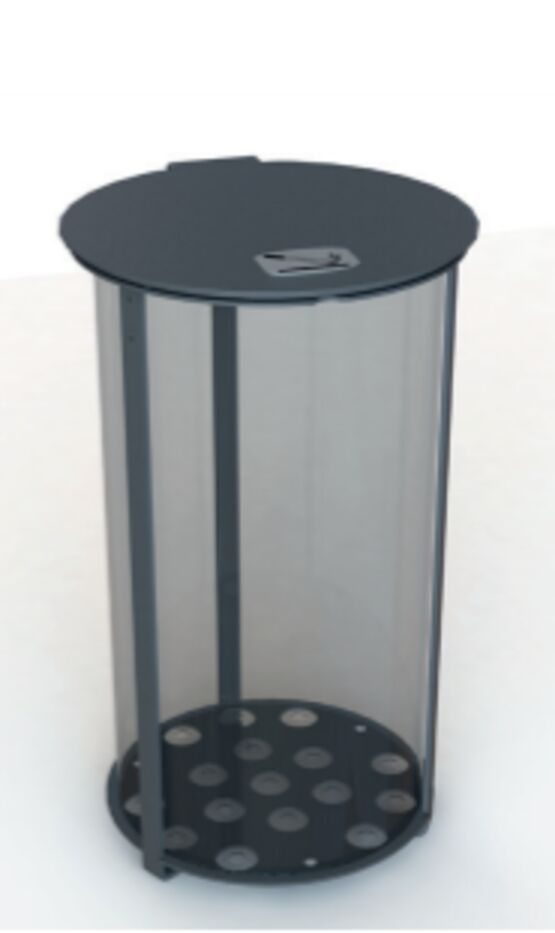 Corbeille de propreté en acier cylindrique | Epsilon Néomob - produit présenté par SEMCO