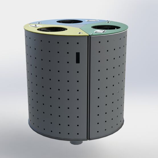 Corbeille de propreté urbaine | Alépi Néomob en acier thermolaqué personnalisable - produit présenté par SEMCO