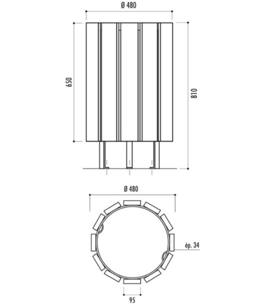  Corbeille de ville en bois Boston - NORMEQUIP