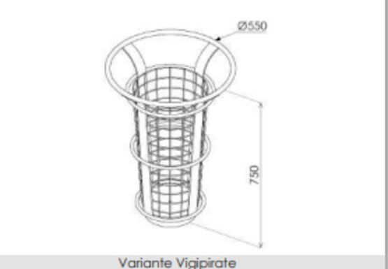  Corbeille de voirie | Corbeille Horizon en acier thermolaqué - Poubelle