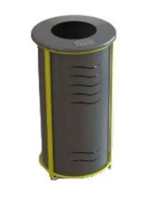  Corbeille de voirie cylindrique | Alpha Néomob en acier thermolaqué 90 L - Poubelle