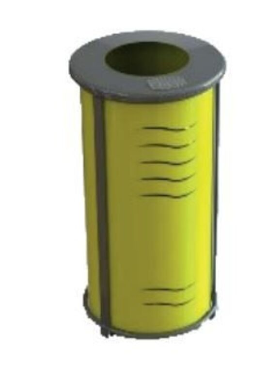 Corbeille de voirie cylindrique | Alpha Néomob en acier thermolaqué 90 L - produit présenté par SEMCO