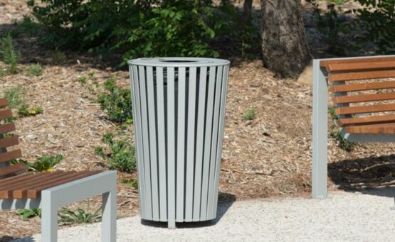 Corbeilles et cendriers en acier thermolaqué | Luna - produit présenté par UNIVERS & CITÉ