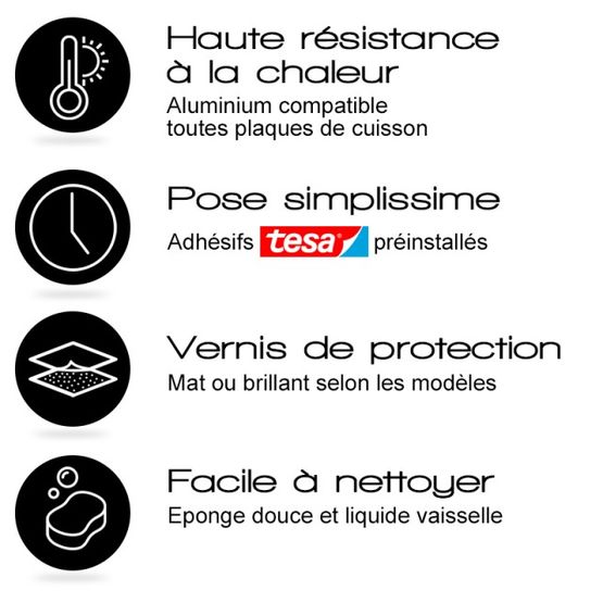  Crédence de cuisine Aluminium - Unie et effet matière ( plusieurs modèles disponibles )  - Panneau décoratif