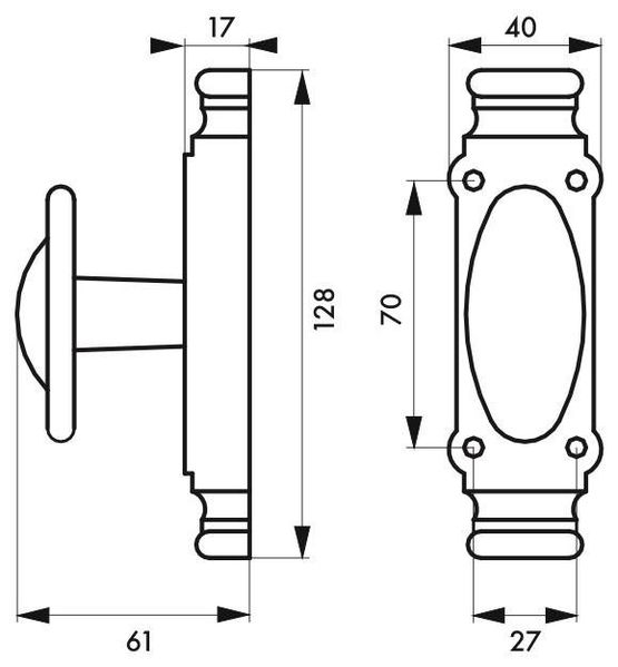  Crémone à bouton en applique pour tringle apparente | Crémone fonte brute - BEAURAIN DISTRIBUTION