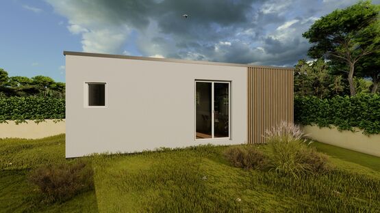  Cube de 15,7 m² – chambre ou bureau + cuisine + salle d’eau – Extension ou espace indépendant - BATI-FABLAB 