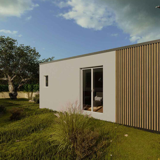Cube de 15,7 m² – chambre ou bureau + cuisine + salle d’eau – Extension ou espace indépendant