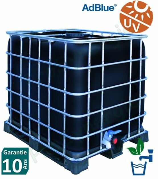 Cuve aérienne polyéthylène de stockage d´eau potable avec structure palette Aquamobile 1000 litres HxLxP = 1160x1200x1000mm | SCH4011785