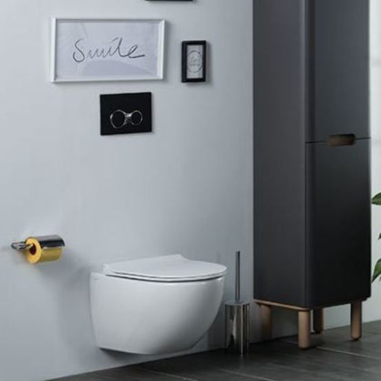 Cuvette suspendue sans bride noire mate | Sento - VITRA