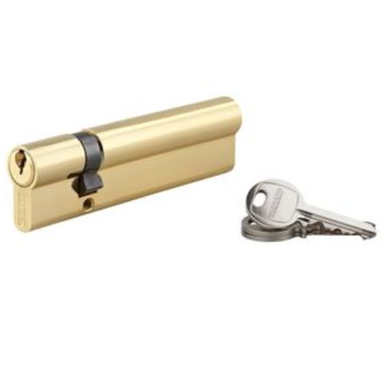 Cylindre à clé crantée 30 x 90 mm laitonné 3 clés