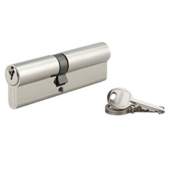 Cylindre à clé crantée 45 x 55 mm nickelé 3 clés