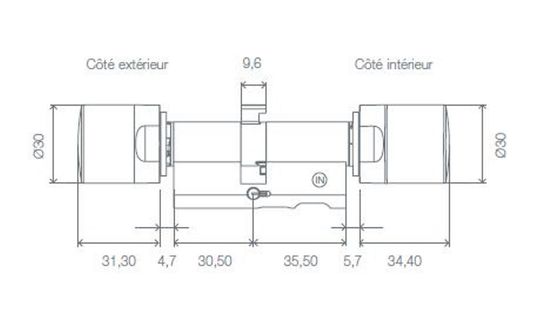  Cylindre numérique de profil européen à double bouton | DOOR MONITORING - SIMONSVOSS TECHNOLOGIES