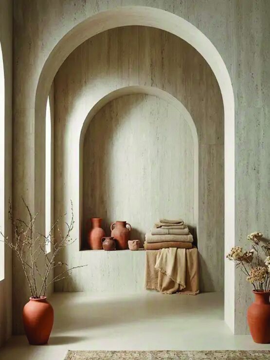 Dalle murale grand format en céramique à base de minéraux recyclés | Krion Undora