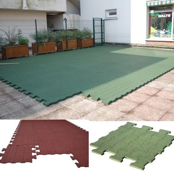 Dalle de terrasse Caoutchouc 100 x 100 (25 mm) rouge