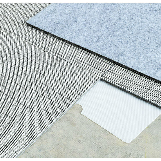 Dalles de sol PVC tissé à sous-couche intégrée pour plancher technique | Bio Felt