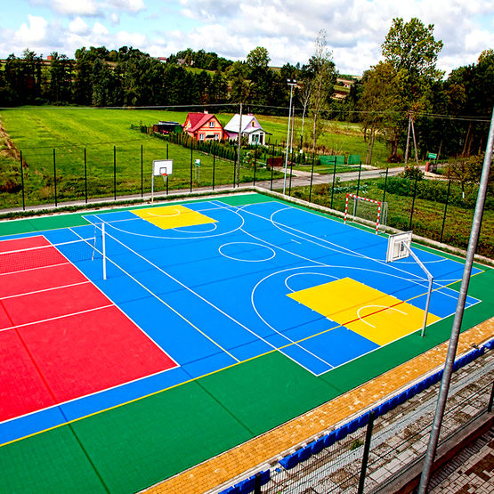 Dalles polypropylène terrains multisports garantie 15 ans MOSAIK