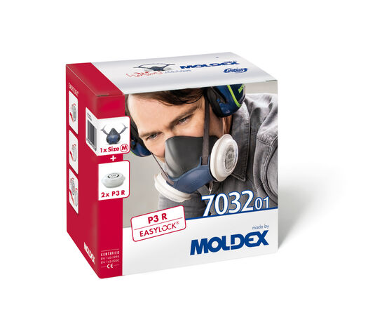  Demi-masque, pièce faciale en TPE Taille M avec deux filtres P3 Réutilisable  - Masques et équipements de protection respiratoire