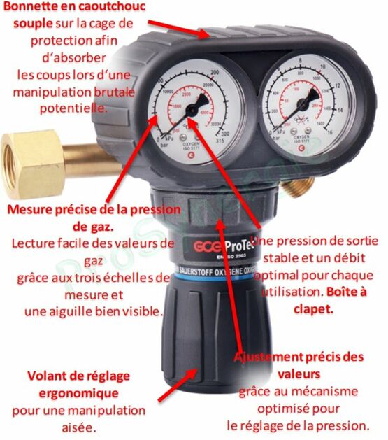  Détendeur Blindé ProTec pour différents gaz Acétylène, Oxygène et Gaz neutres | GCE - Systèmes et composants pour production d'air comprimé