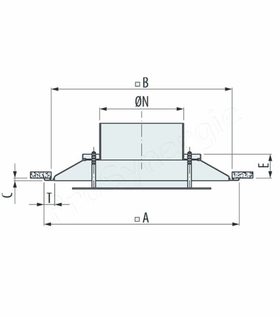 Diffuseur carré à plaque unique, standard (montage en saillie) ou dalle (594x594) | SITE012147 - produit présenté par PROSYNERGIE