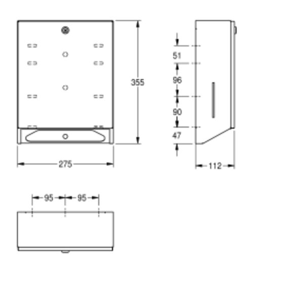  Distributeur de serviettes en papier pour montage mural | RODX600 - KWC 