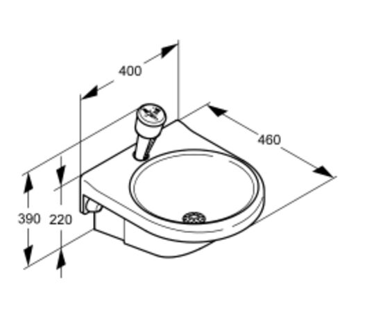  Douche oculo/faciale avec lavabo en plastique pour montage mural | FAID108 - KWC 