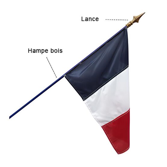  Drapeau français fixé sur hampe pour bâtiments ou événements publics et institutionnels | 1-04-4-001 - SALMA STORE