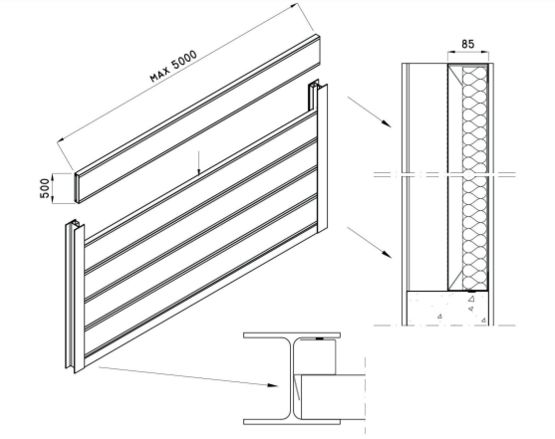  Écran acoustique métallique absorbant/isolant | AU 06 F - Écran antibruit, anti-inondation, barrière de protection
