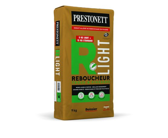  Enduit de rebouchage en poudre à formulation allégée de 40 % | Prestonett R Light - Enduits et produits pour préparation des fonds