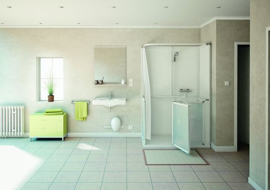 Ensemble de cabines de douche en polypropylène | Cabines de douche - AKW MEDICARE
