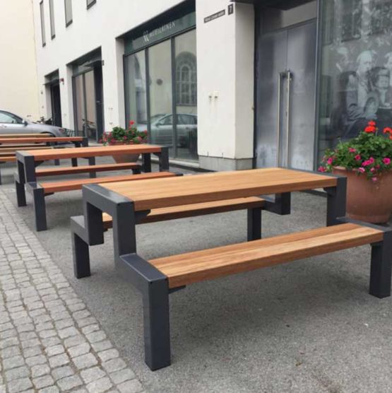  Ensemble de pique-nique robuste acier-bois B.L.O.C. type A | TABLOCA - Table de pique nique