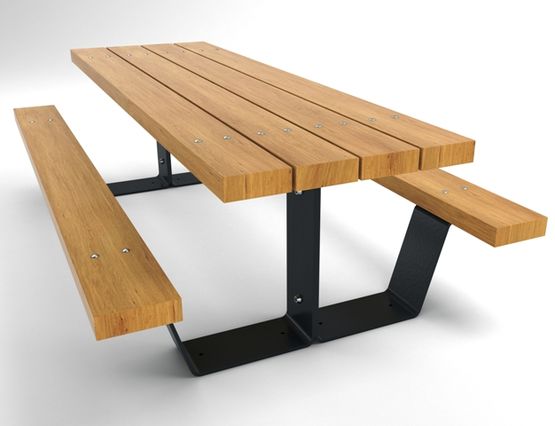  ensemble table de pique-nique XXL longueur 3 m - métal-bois | PIKNIK - Table de pique nique