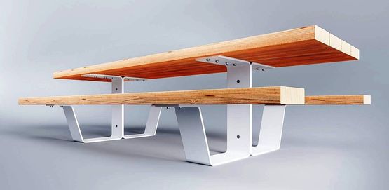 ensemble table de pique-nique XXL longueur 3 m - métal-bois | PIKNIK