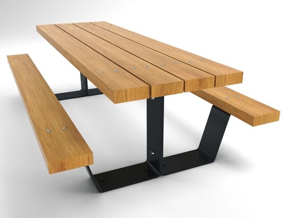  Ensemble table de pique-nique XXL longueur 3 m - métal-bois | TABPIKNIK - Table de pique nique