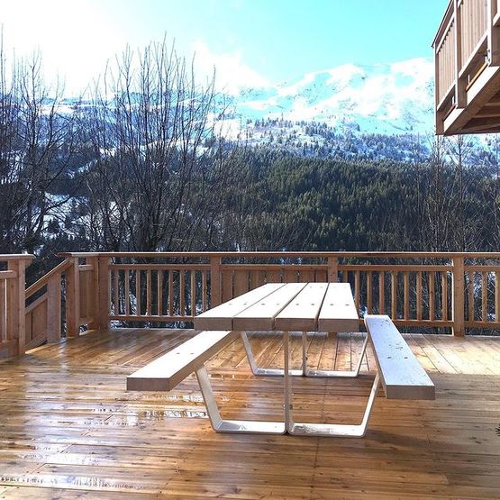 Ensemble table de pique-nique XXL longueur 3 m - métal-bois | TABPIKNIK - produit présenté par NORCOR