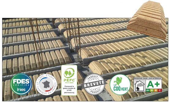 Entrevous Biosourcé en bois moulé pour tout type de plancher | EBS - produit présenté par SEAC