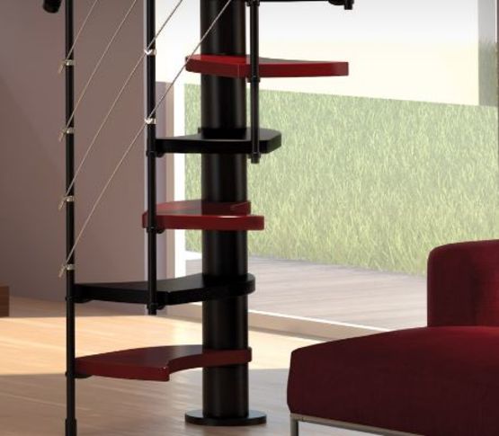 Escalier à faible encombrement pour usage intérieur | Trio 180° - produit présenté par RINTAL - VALEF