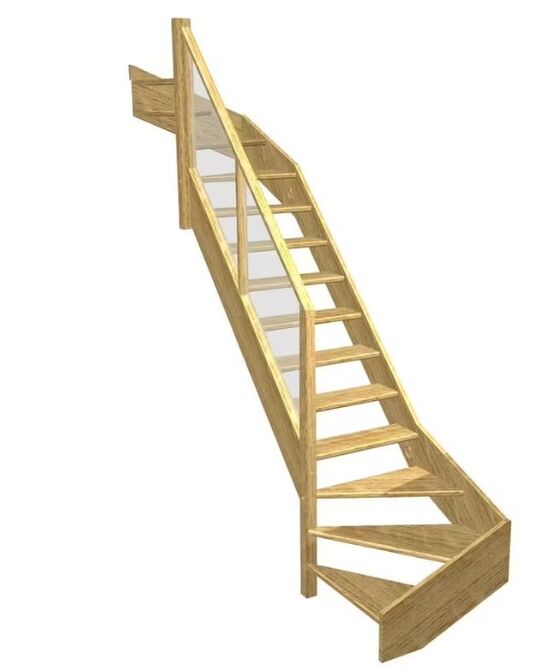 Escalier Aria double quart tournant haut &amp; bas rampe Emerence | LAPEYRE SERVICES