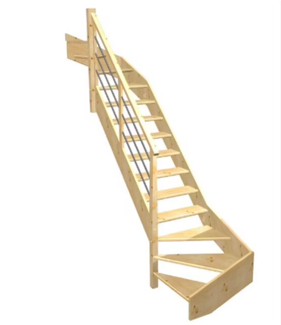 Escalier Aria double quart tournant haut &amp; bas rampe Régate tubes acier | LAPEYRE SERVICES 