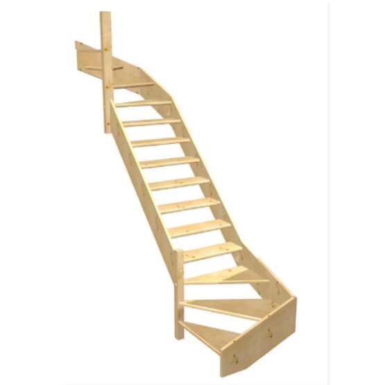Escalier Aria double quart tournant haut &amp; bas sans rampe | LAPEYRE SERVICES