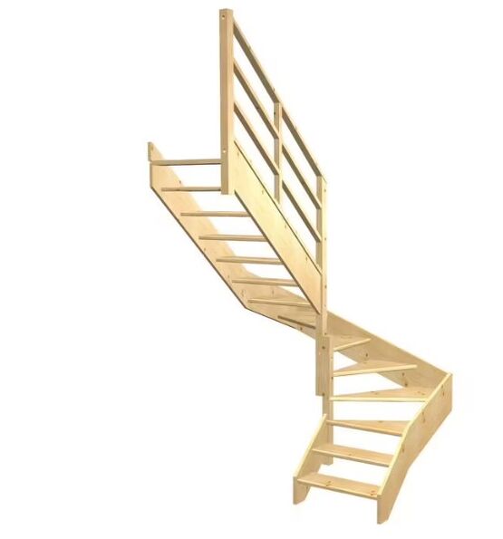 Escalier Aria double quart tournant intermédiaire rampe Eden | LAPEYRE SERVICES