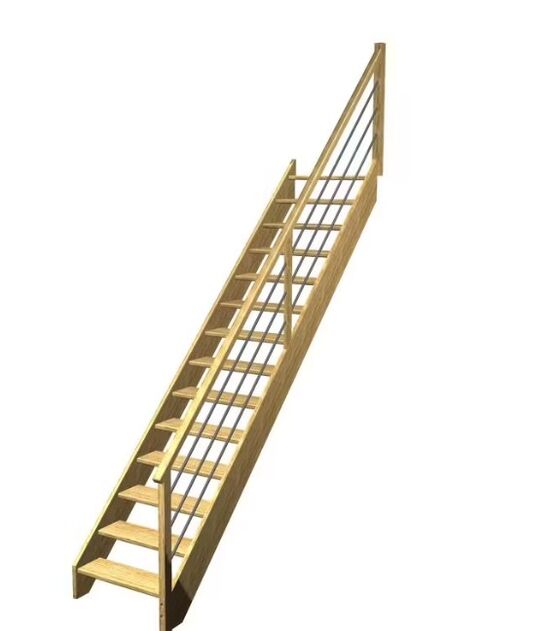 Escalier Aria droit rampe Régate tubes acier | LAPEYRE SERVICES