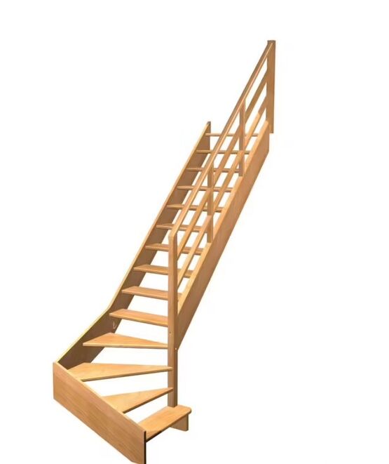 Escalier Aria quart tournant bas marche débordante rampe Eden | Eden
