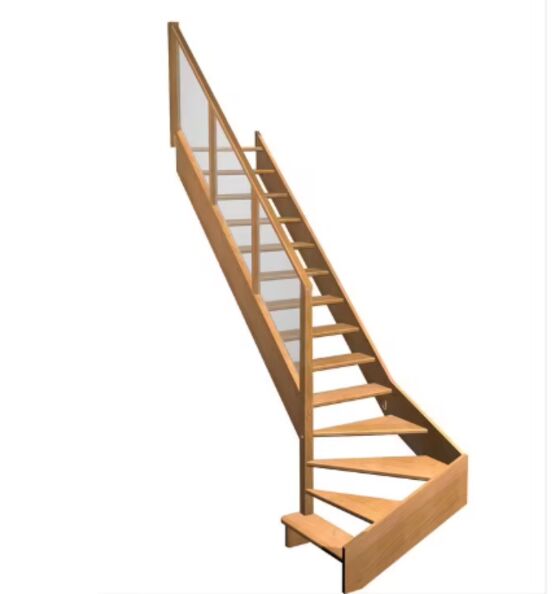 Escalier Aria quart tournant bas marche débordante rampe Emerence | LAPEYRE SERVICES