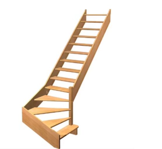 Escalier Aria quart tournant bas marche débordante sans rampe | LAPEYRE SERVICES
