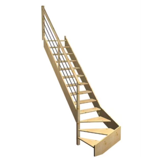 Escalier Aria quart tournant bas rampe Régate tubes inox | LAPEYRE SERVICES
