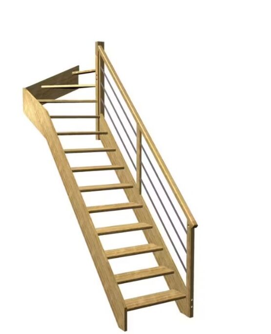 Escalier Aria quart tournant haut rampe Régate tubes acier | LAPEYRE SERVICES