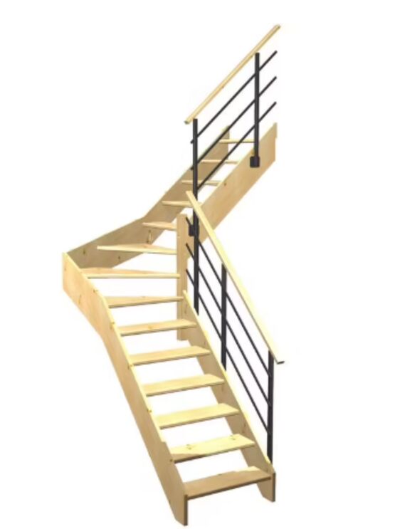 Escalier Aria quart tournant intermédiaire rampe Evan | LAPEYRE SERVICES