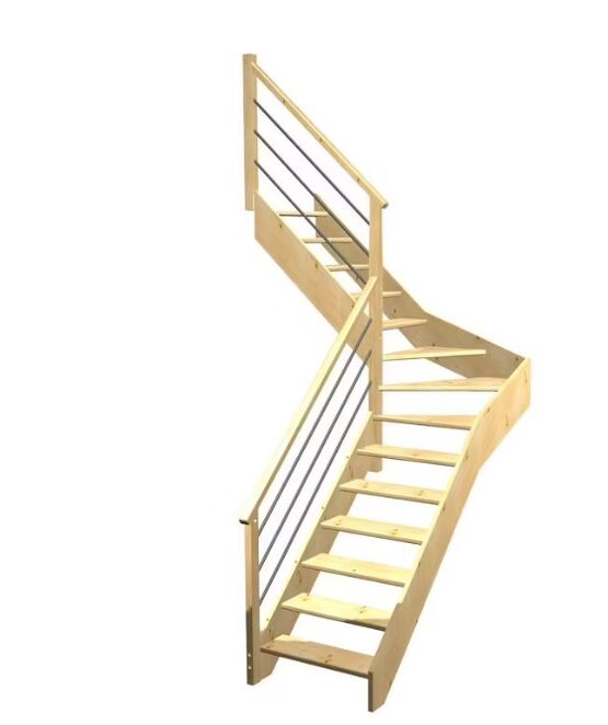 Escalier Aria quart tournant intermédiaire rampe Régate tubes acier | LAPEYRE SERVICES